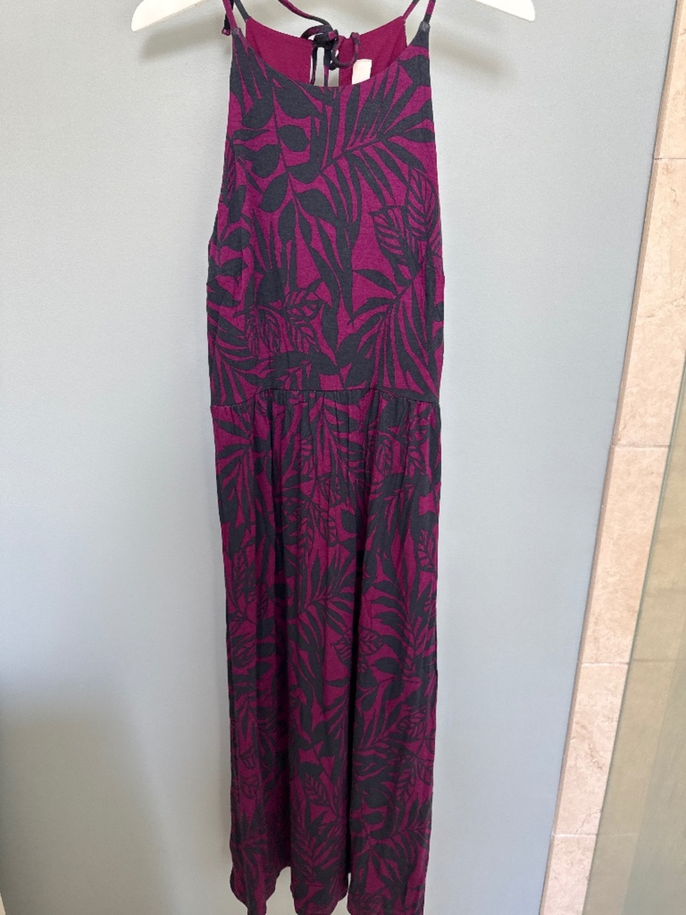 LOFT tie neck halter dress, size small. Mid length